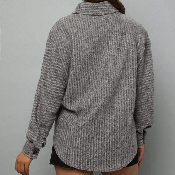 Casual button down Pocket shacket gray - Picture 2 of 4